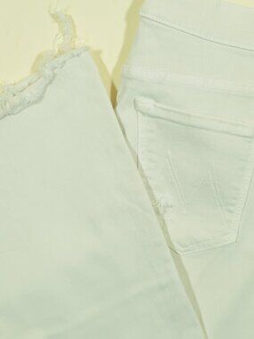 Mother The Weekender Fray Jeans Womens 28 White Sexy Just Walked Into Town